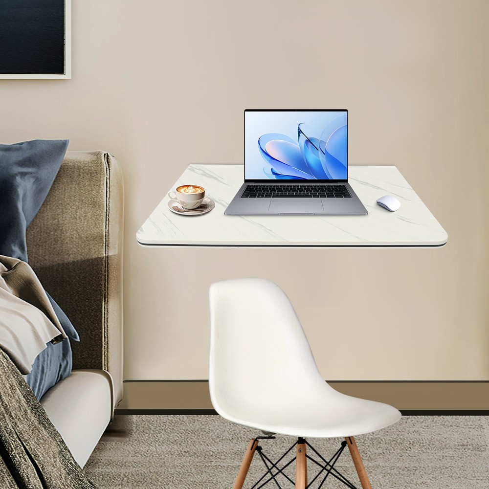 Wall Mounted Folding Table Floating Desk Drop Leaf Dining Table White 80*40cm