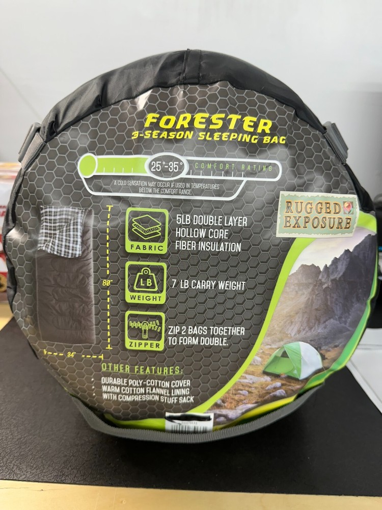 New Forester 3 Season Sleeping Bag Black