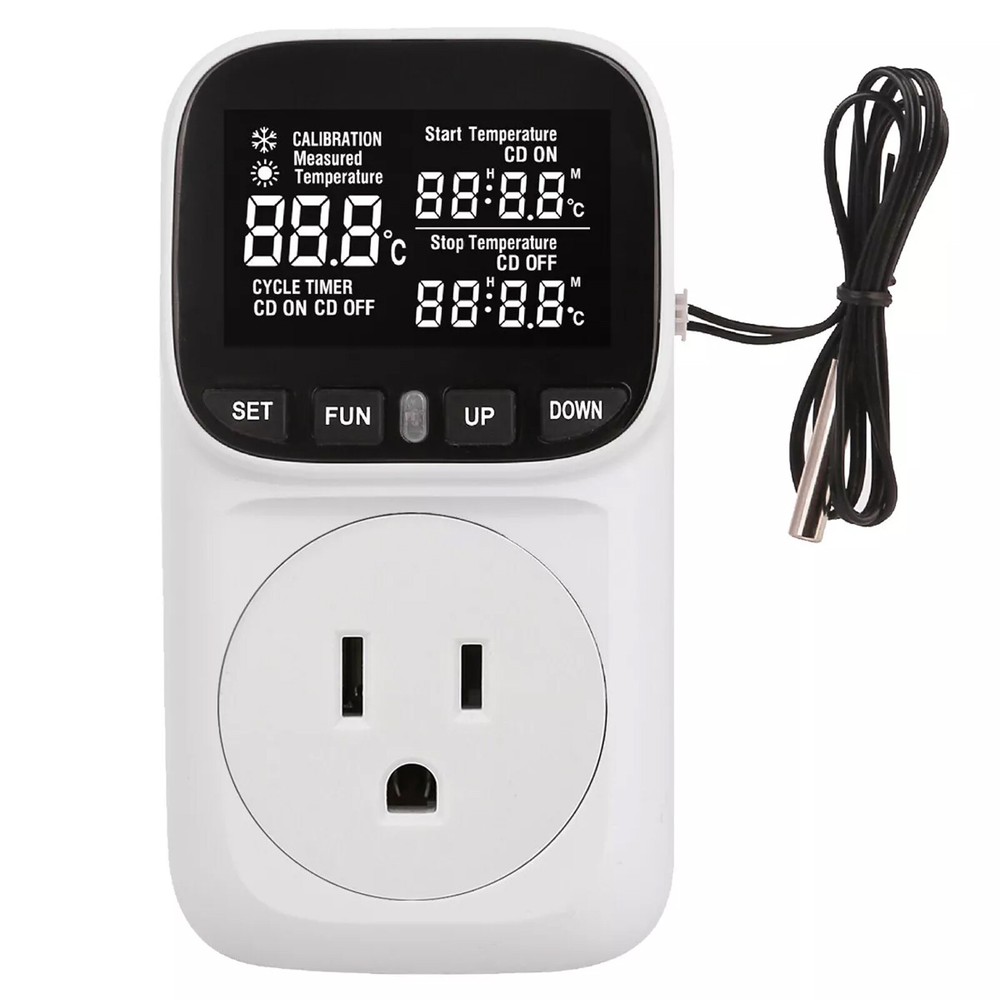 Digital Thermostat Outlet Plug Temperature Controller Outlet Socket 110V LCDsMvJ