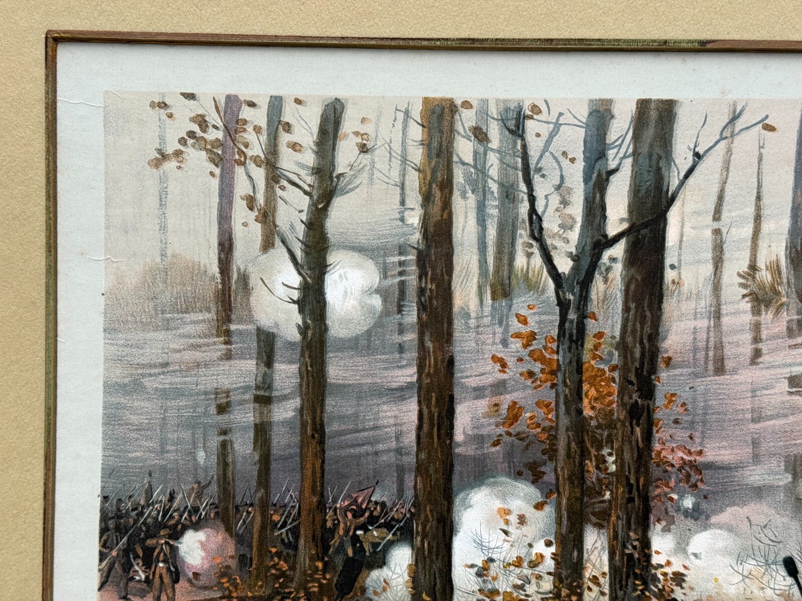 BATTLE OF SHILOH PITTSBURG ORIGINAL CIVIL WAR LITHOGRAPH L. PRANG 1888 BOSTON