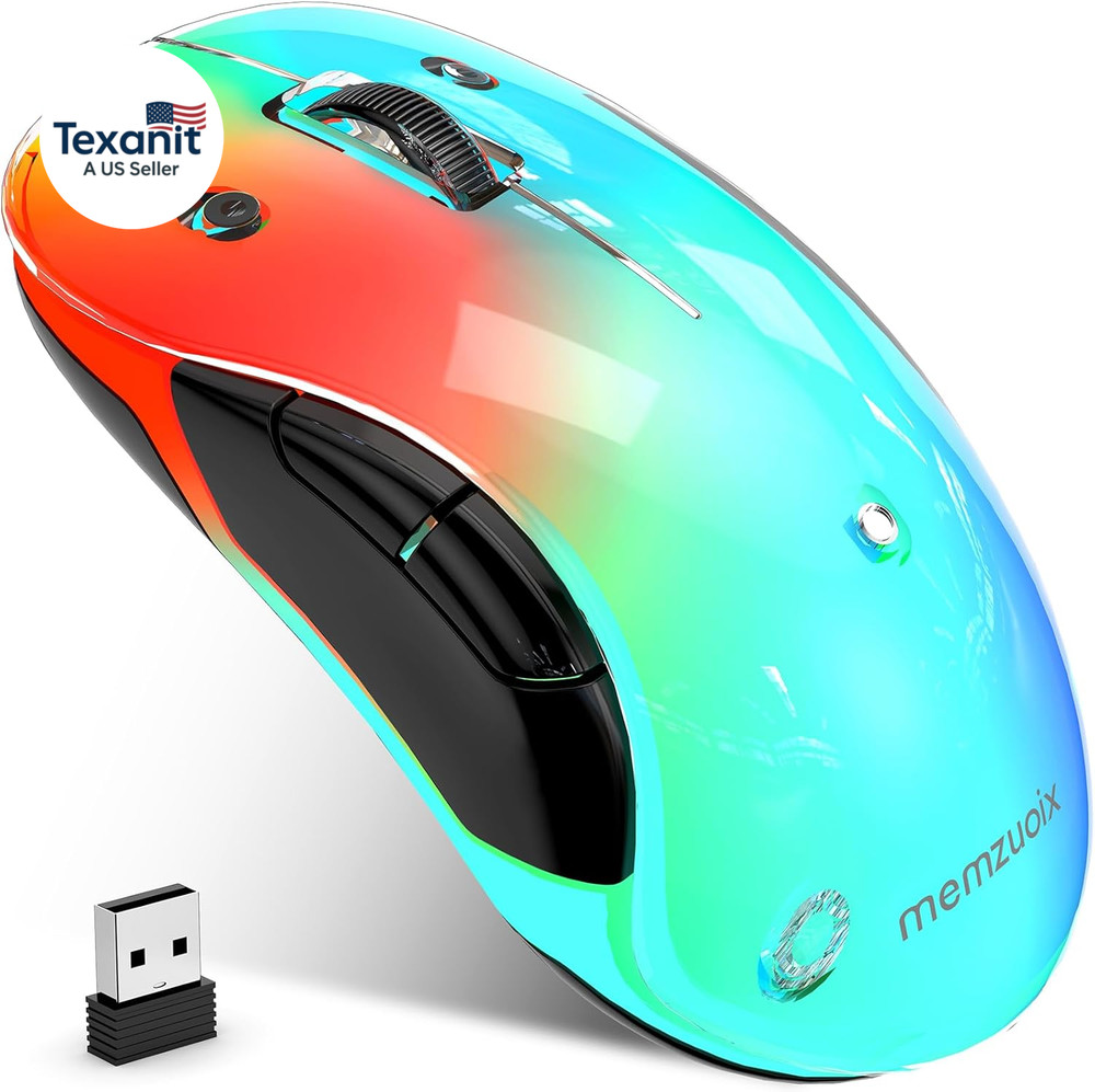 2.4G Aesthetic Wireless Mouse - Customizable Covers & LED Mood Lighting - Rechar
