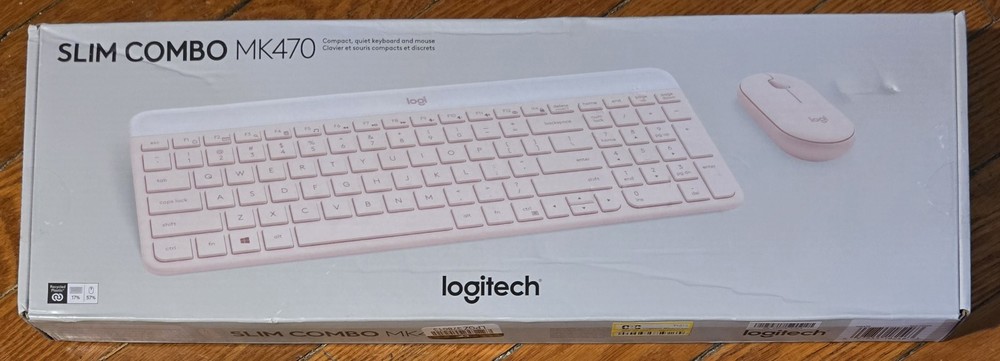 Logitech MK470 Full-size Pink Wireless Scissor Keyboard & Mouse Bundle in Pink