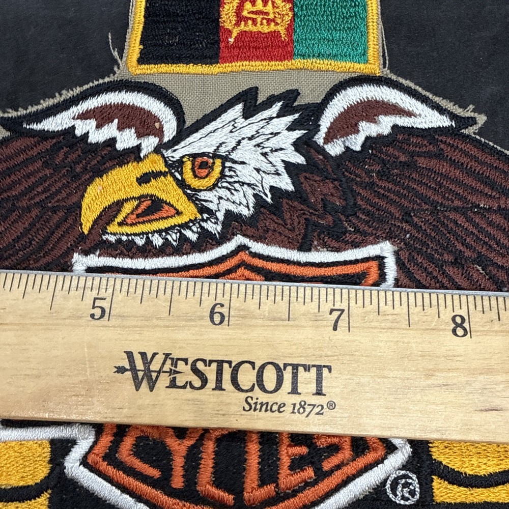 Harley Davidson Salerno Afghanistan 12” Eagle Patch With Flag New