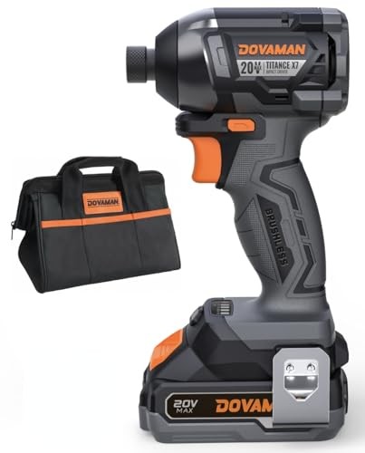 TITANCE X7 20V Brushless Impact Driver, 1/4'' Hex Compact Cordless Driver Kit