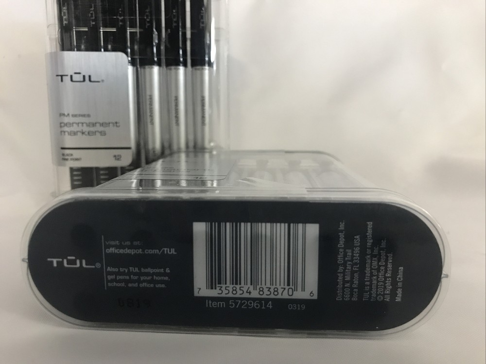TUL PM Series Permanent Markers Black Fine Point 12 Ct. (2 Pack)