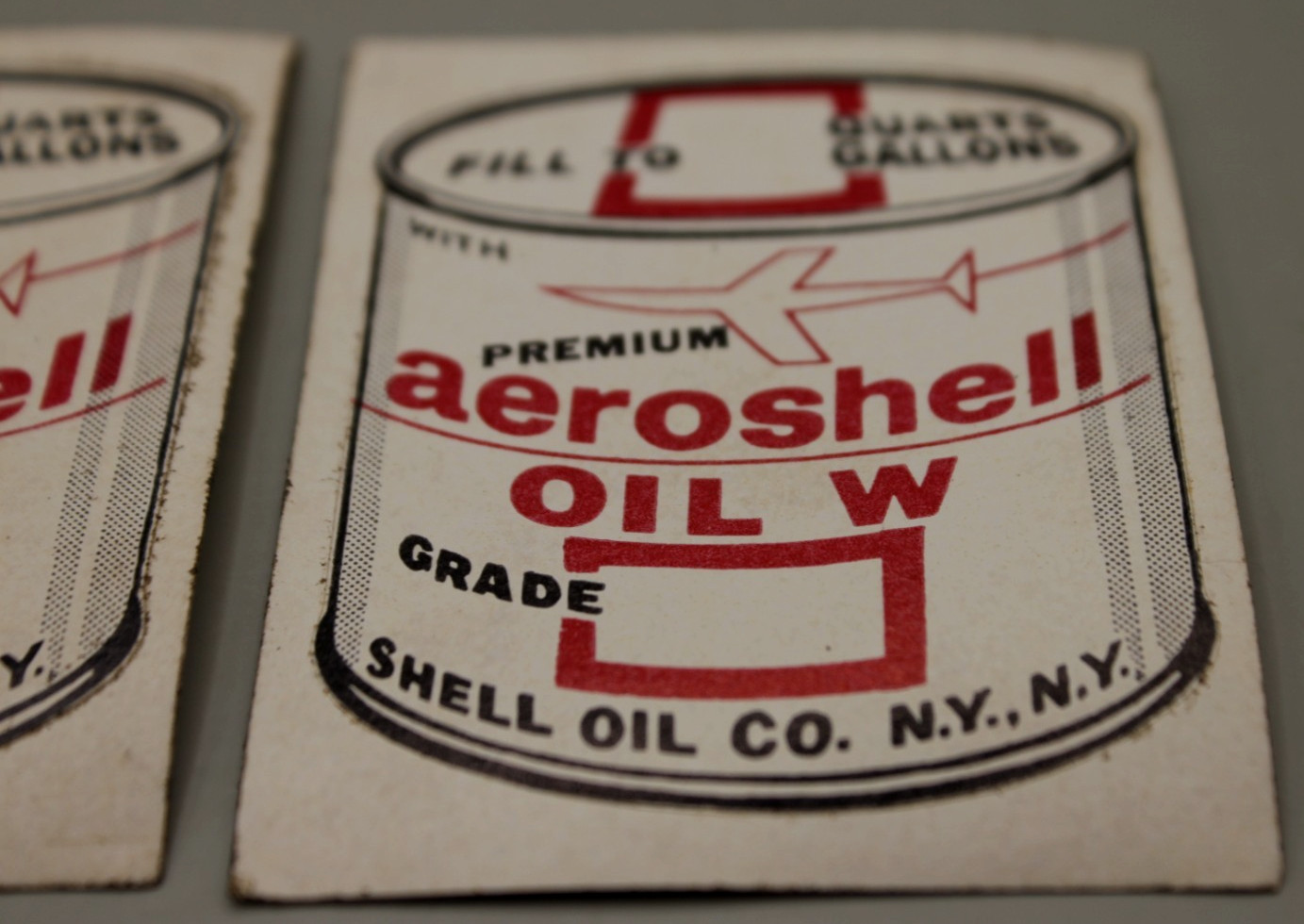 Vintage Aviation AeroShell Oil W Decals Stickers Lot of 2 Aero Shell
