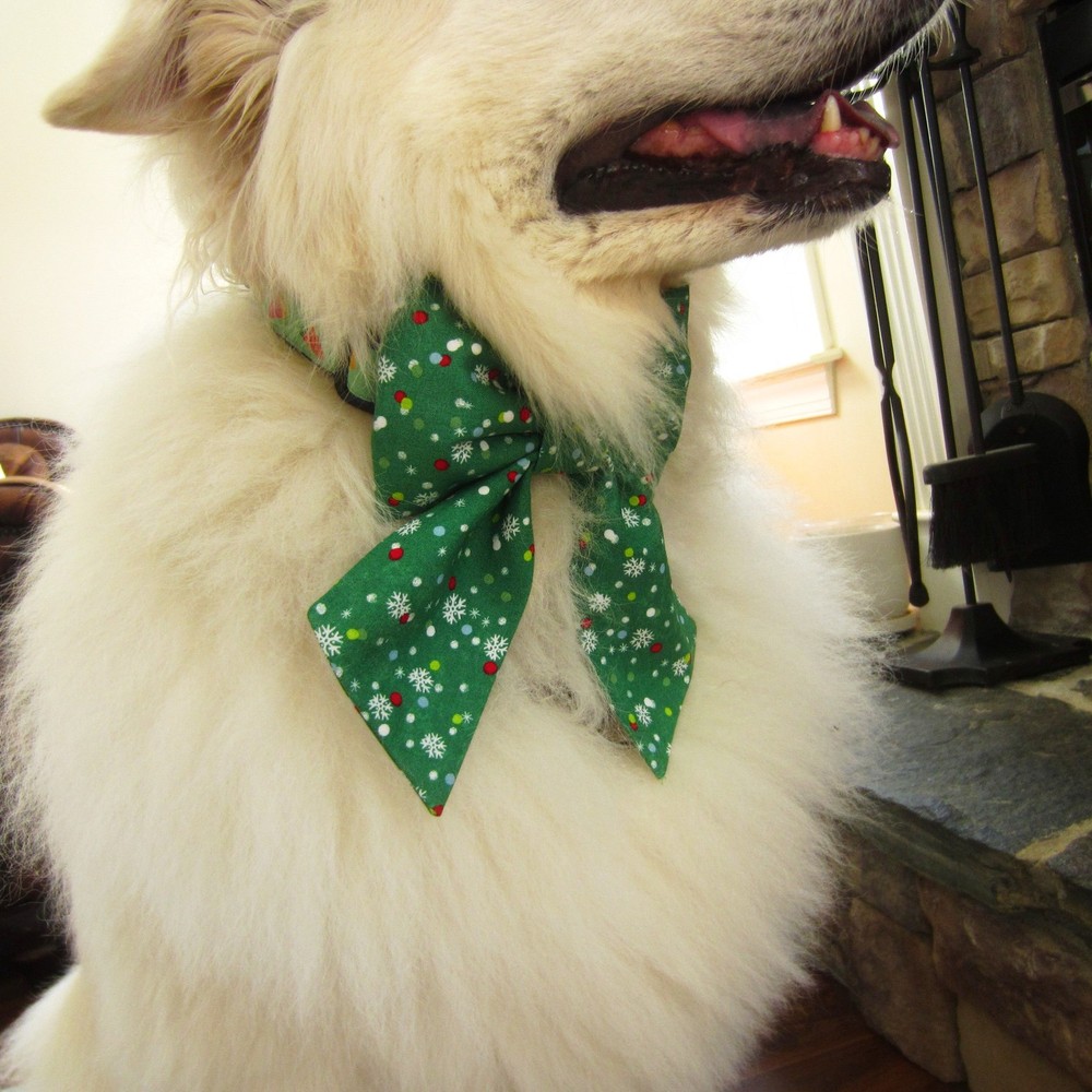 Snowflake Pet Bow Tie or Sailor Bow-4 Sizes Available
