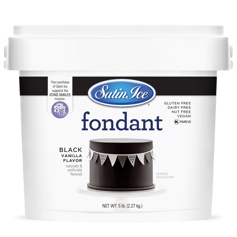 Black Fondant, Vanilla, 5 Pounds