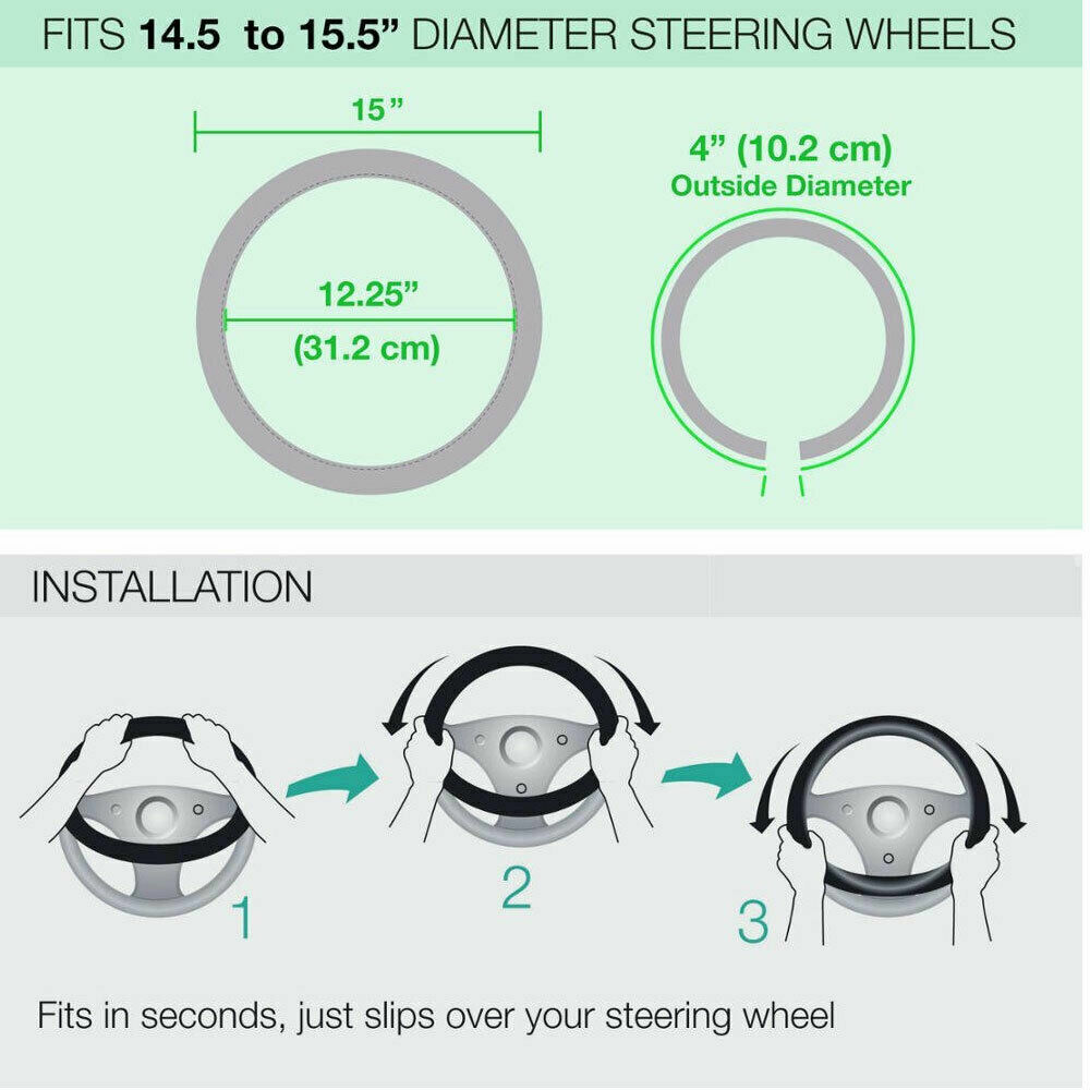 OEM Honda Pilot CRV Ridgeline Sport Grip PU Leather Steering Wheel Cover Gift