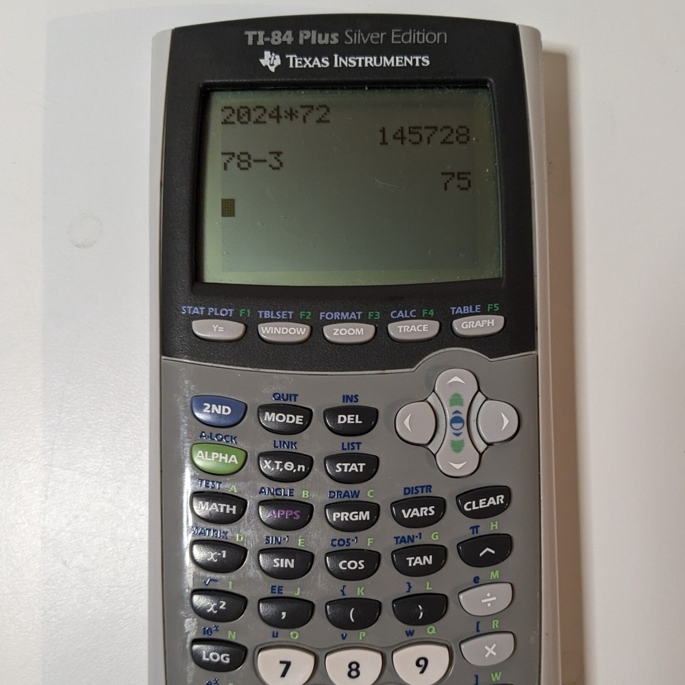 Texas Instruments TI-84 Plus Silver Edition Grey with Top Cover, Tested, Working