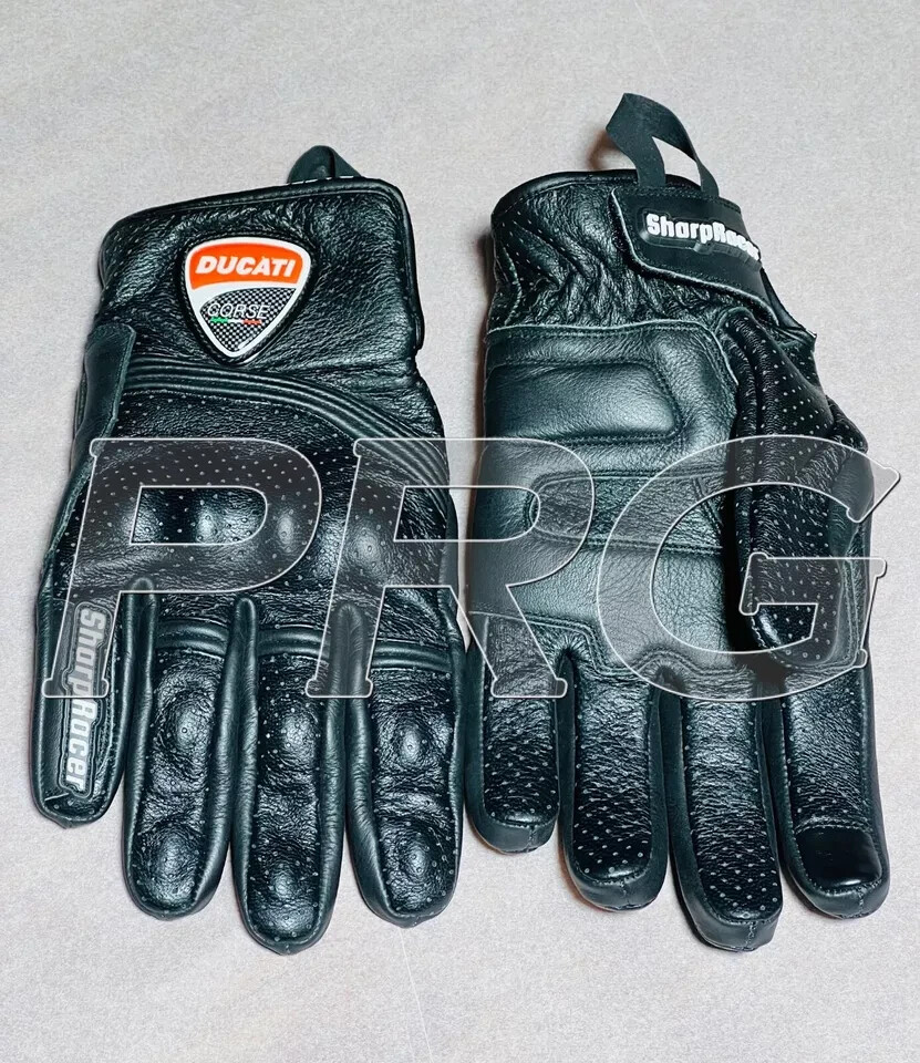 Ducati Racing Corse Short Leather Motorcycle Gloves