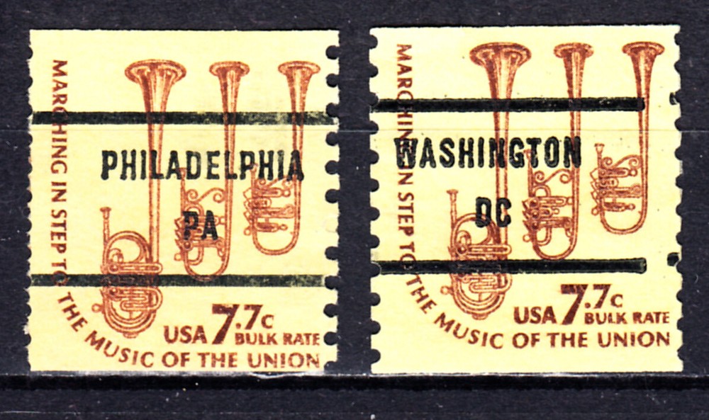 US SCOTT # 1614 PAIR ERROR ONE OFF REGISTRATION PRECANCEL H1468G