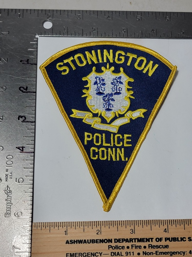 Bin 1 B19 patch Police Connecticut Pie Shape Stonington