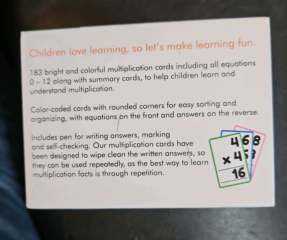 Multiplication Flash Cards 3Rd Grade | 183 Math Flash Cards & Times Table Chart,
