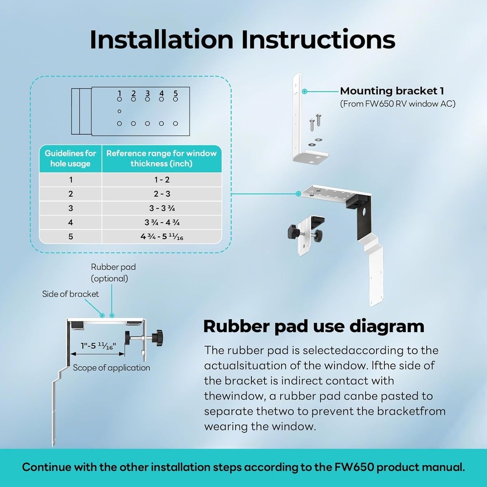 FOGATTI Window Air Conditioner Bracket, Outdoor Mounting Support