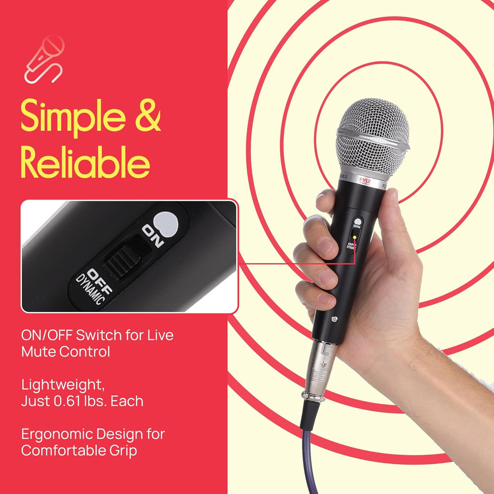 3 Piece Professional Dynamic Microphone Kit Cardioid Unidirectional Vocal Handhe