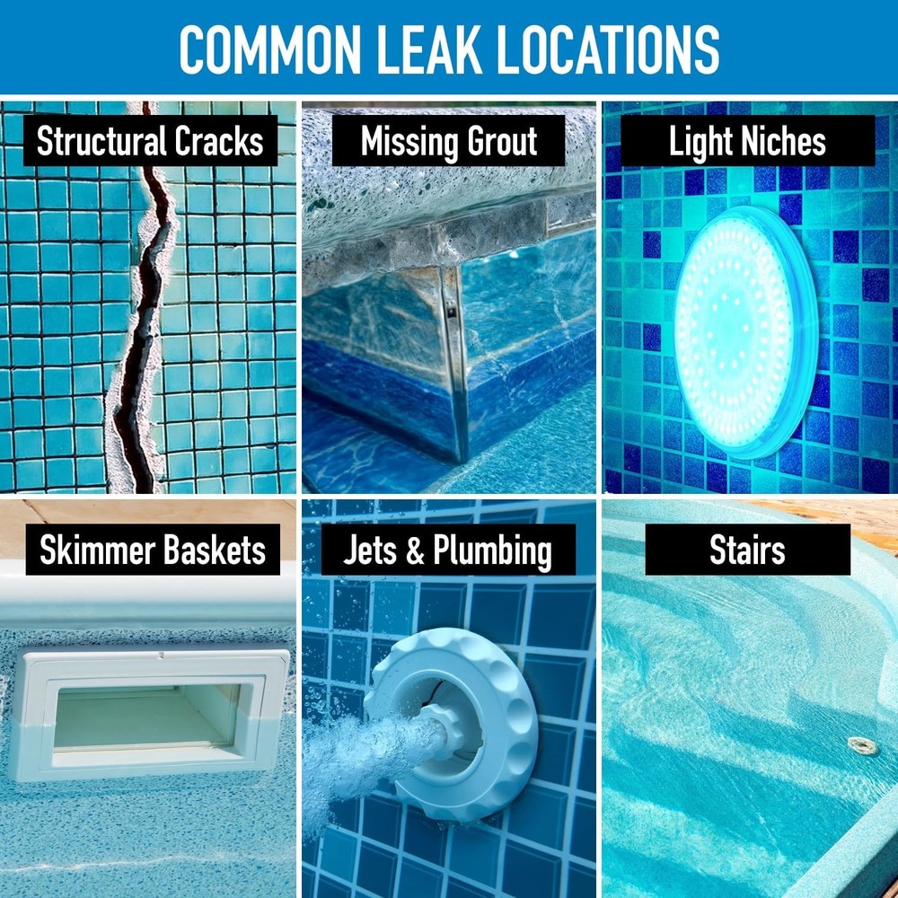 Pool Leak Detection Dye Kit - with 2 Precision Applicators - Made in USA -...