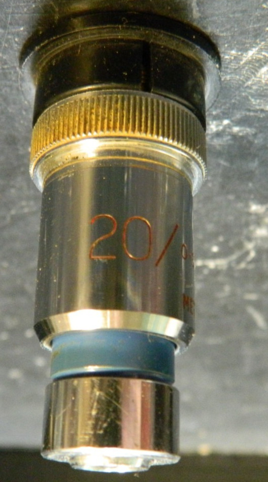 Vintage Microplan 20x / .5 Microscope Objective Lens V4176 Excellent