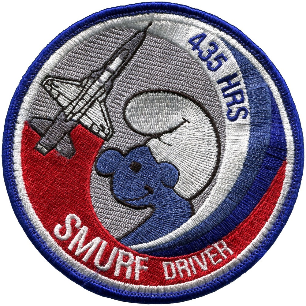 USAF 435th FIGHTER TRAINING SQUADRON PATCH - AT-38C SMURF DRIVER 435 HOURS