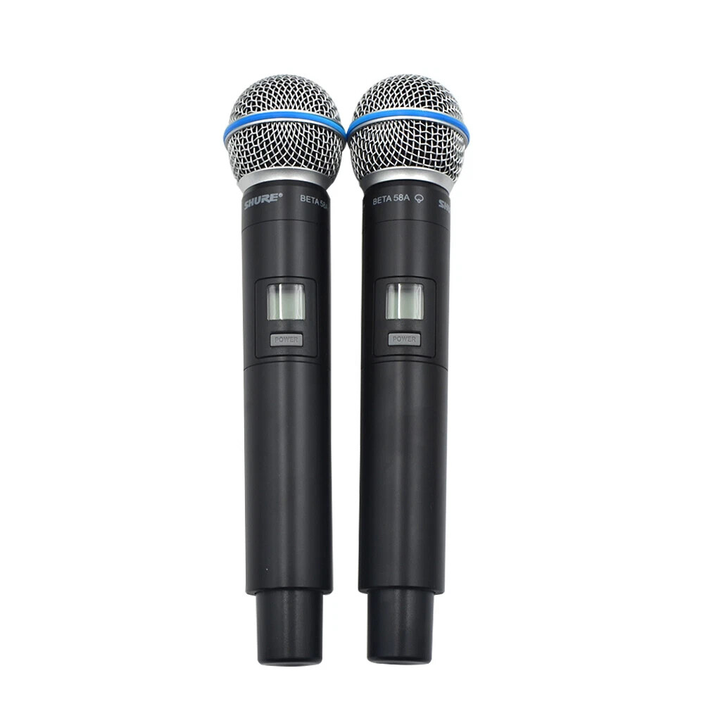 New GLXD4 BETA58A UHF 640-690MHz Professional Wireless Microphone System 2 Mics