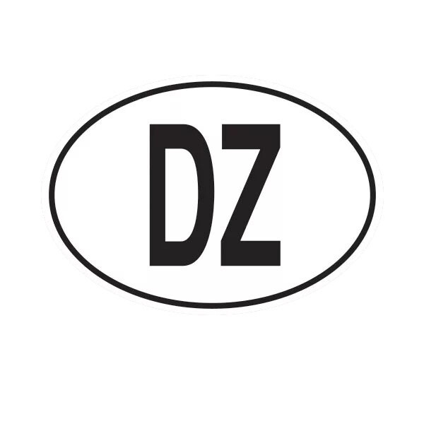 DZ Algeria Country Code Oval Sticker Decal