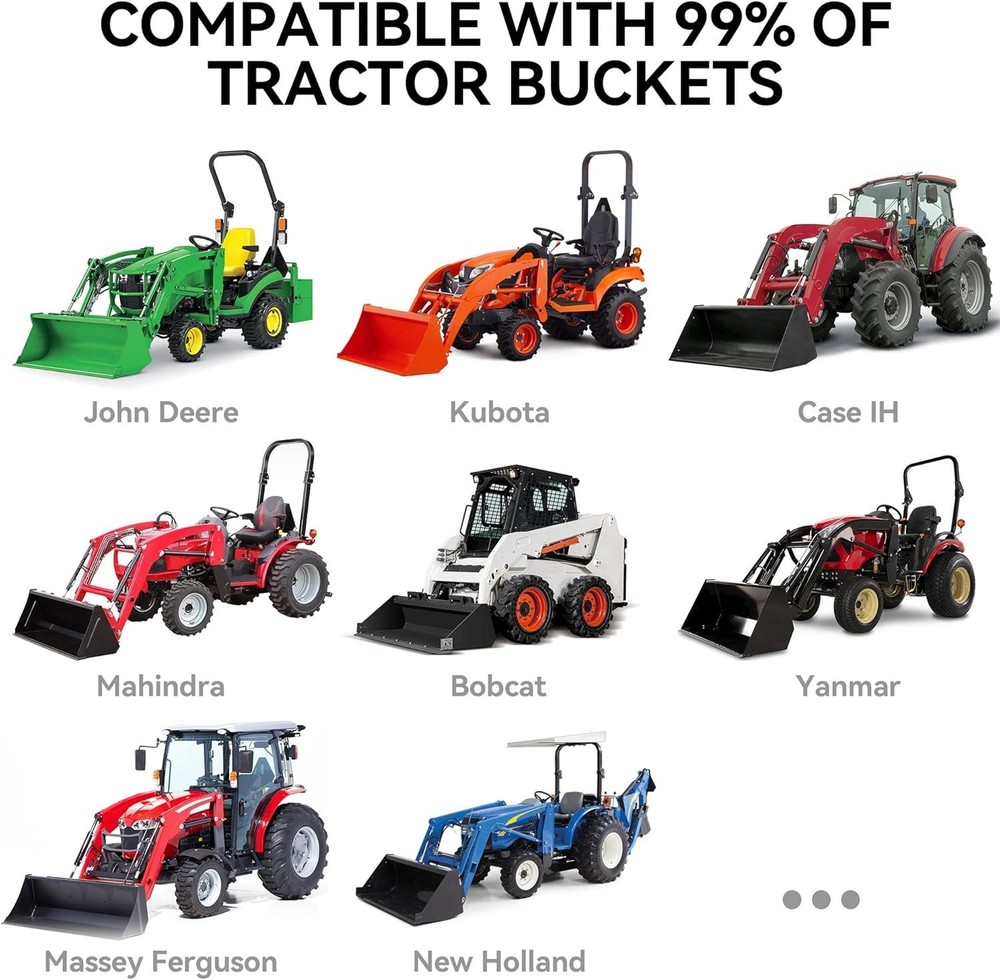Quick Attach 43" Tractor Forks - 2000 lb Capacity, Reliable Steel Construction
