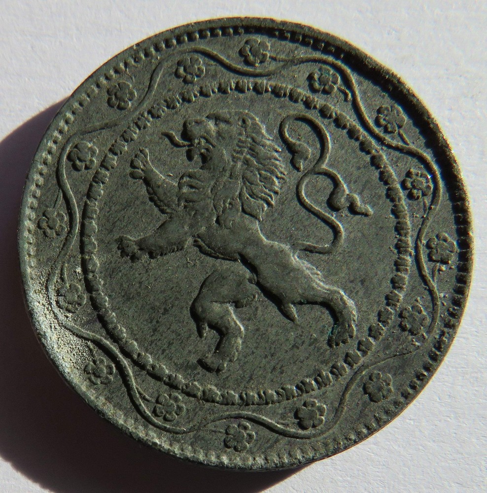 1918 Belgium 25 Centimes Coin