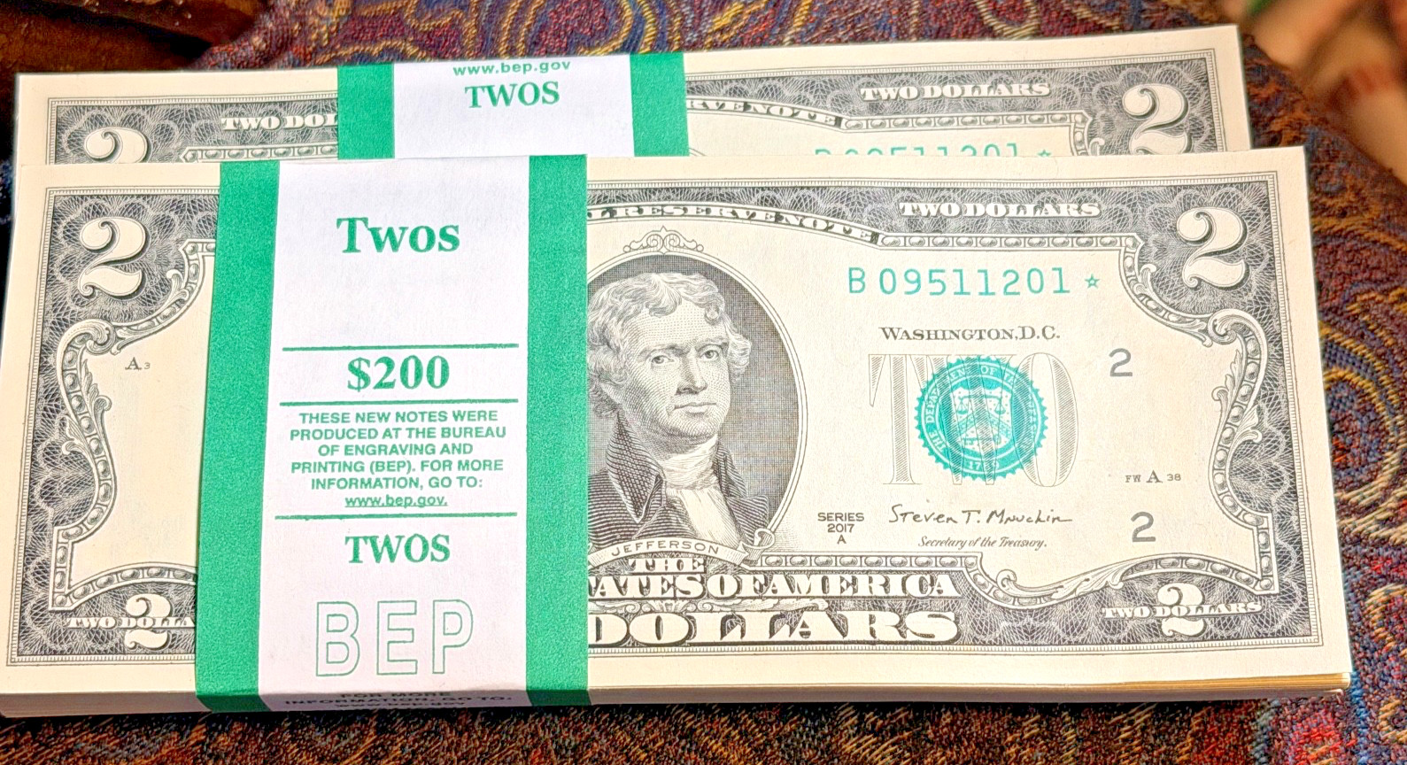 2017A Two Dollar Star Note Lot of 1 Note New York Star Note Total Print 3.392