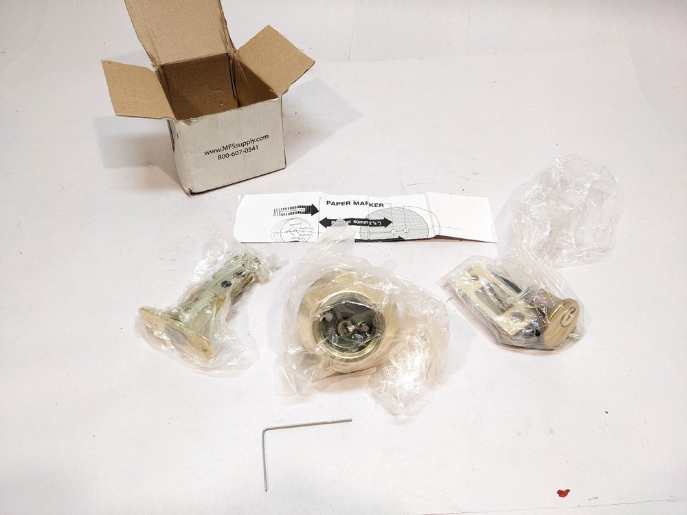 MFS Supply Polished Brass Single Cylinder Deadbolt Adjustable Backset