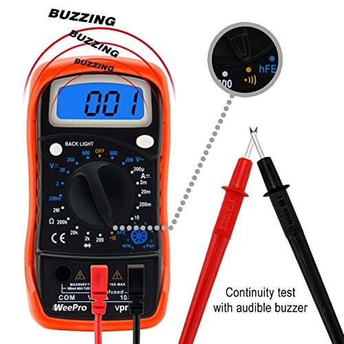 Vpro850L Digital Multimeter DC AC Voltmeter, Ohm Volt Amp Test Meter, Electric