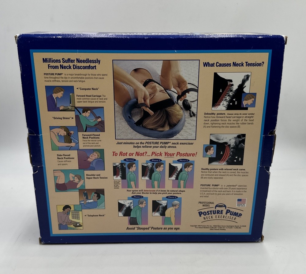 Posture Pump Cervical Disc Hydrator Neck Exerciser Spine Trainer USA