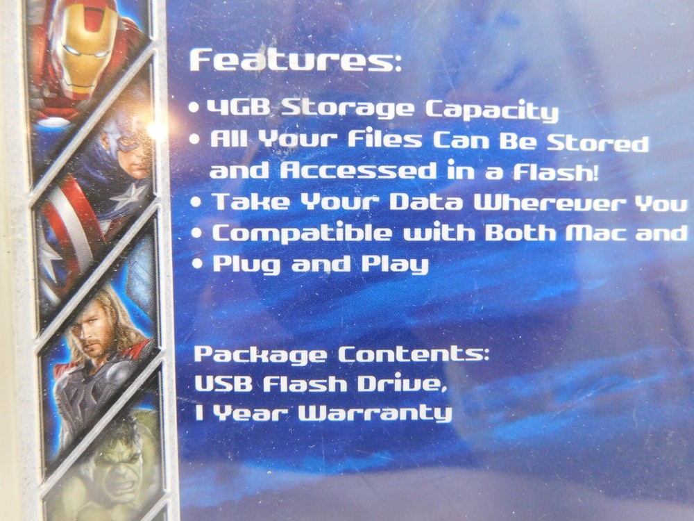 Marvel Avengers USB 4GB Flash Drive Sakar 18043-WLG