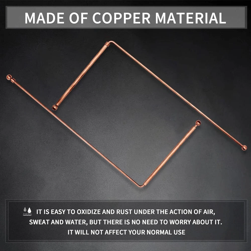 2x 99.9% Copper Dowsing rods Pure Copper Divining Rods Ghost Hunting
