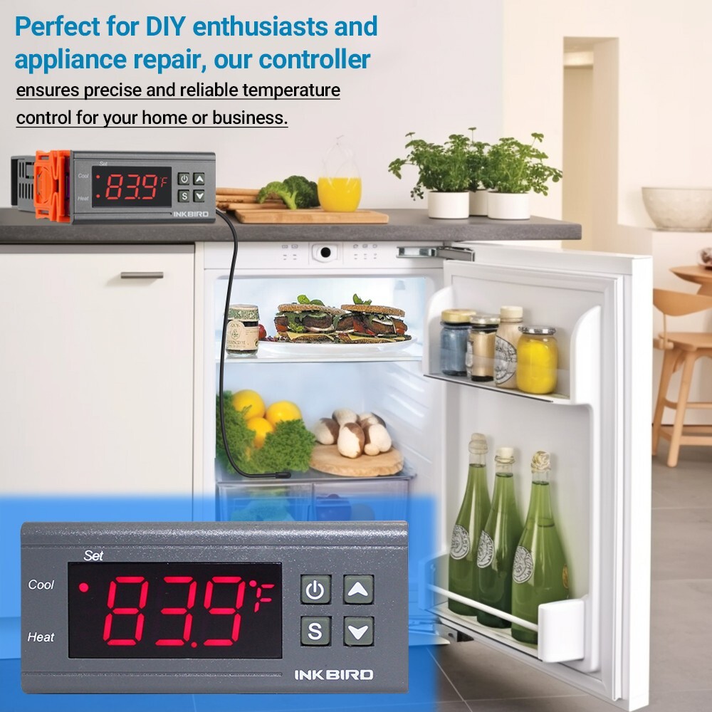 Inkbird ITC-1000 12V 10A Temperature Controller ON/OFF Thermostat Heat Cool US