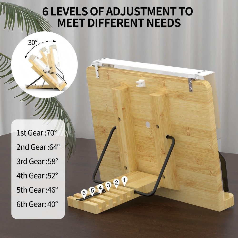 Book Stand for Reading – Adjustable & Foldable Book Holder with High CRI 9