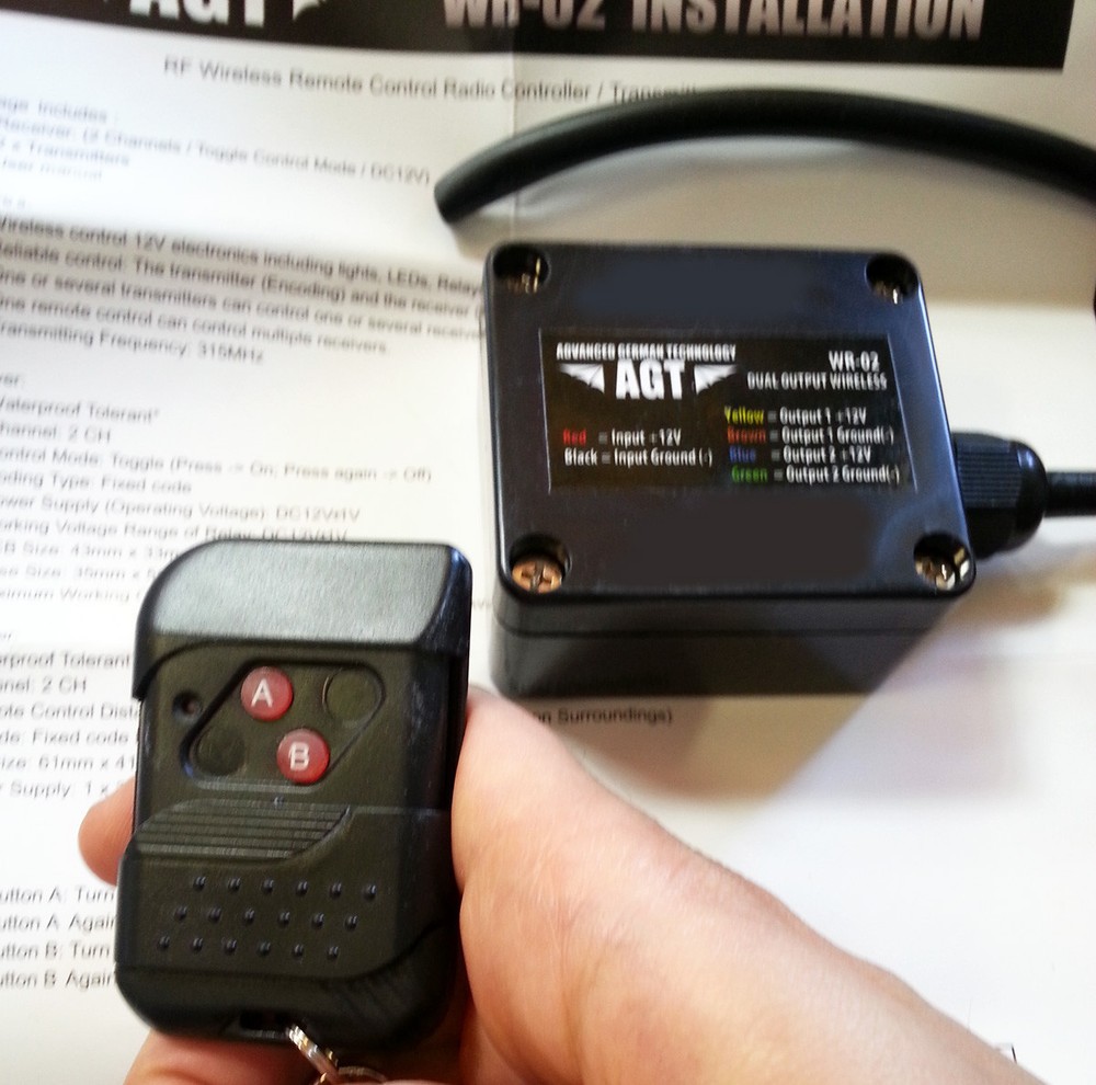 12V DC RF Wireless Remote Control & 2 Channel Toggle Switch 2 Transmitter