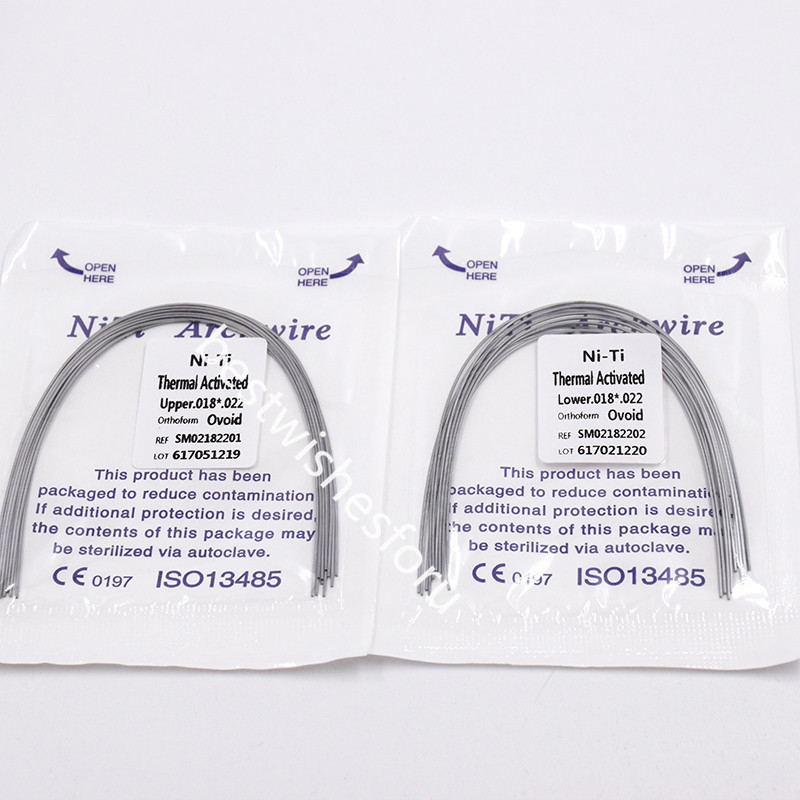 Heat Thermal Activated Rectangular Niti Wire Arch Ovoid Form Upper Lower All