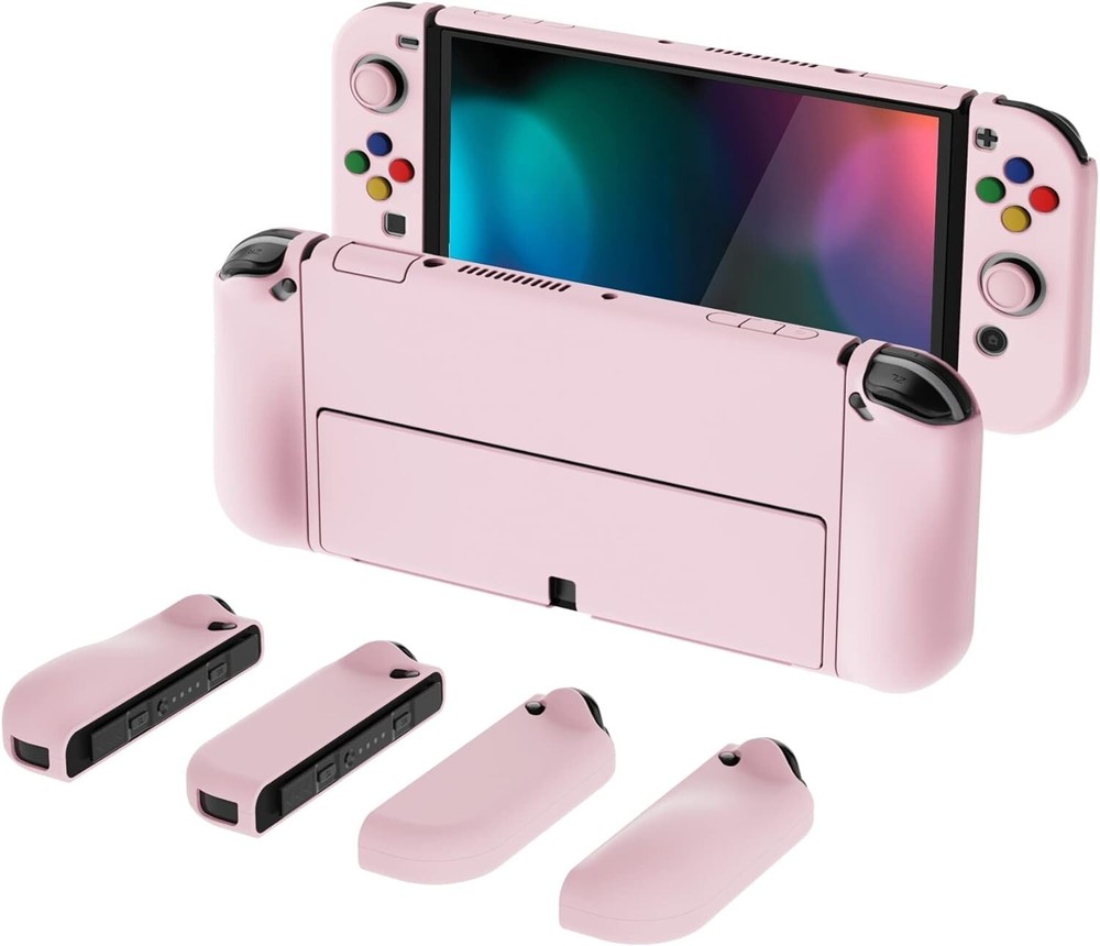 PlayVital AlterGrips Dockable Protective Case for Nintendo Switch - Pink