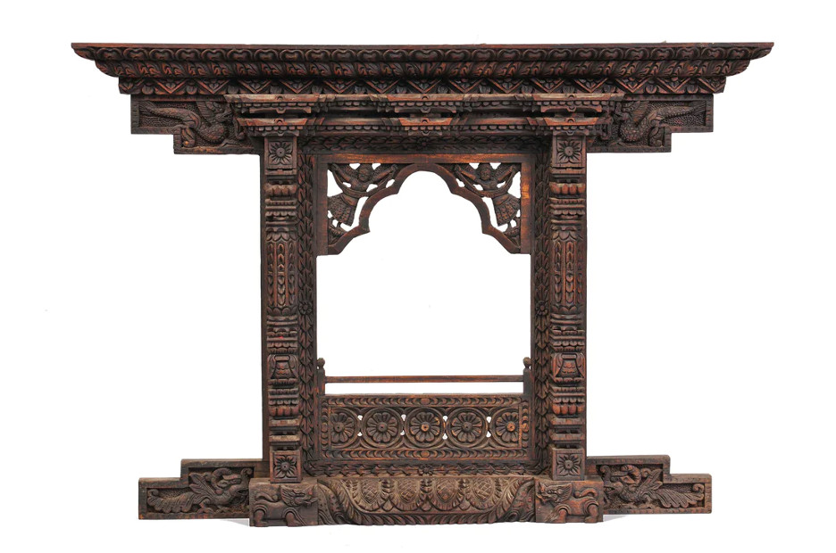 Wooden hand carved window
