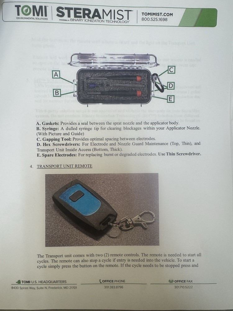 SteraMist iHP Transport Unit - FULL SYSTEM - ONLY .3 HOURS - TESTED