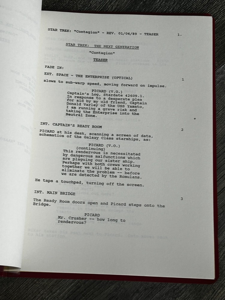 STAR TREK Script The Next Generation Contagion 2nd Revision Final Draft Jan 1989