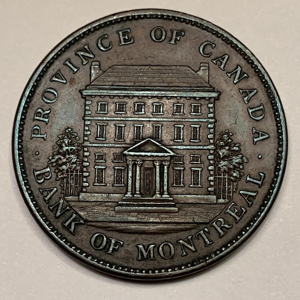 1842 Canada One Penny Bank Token