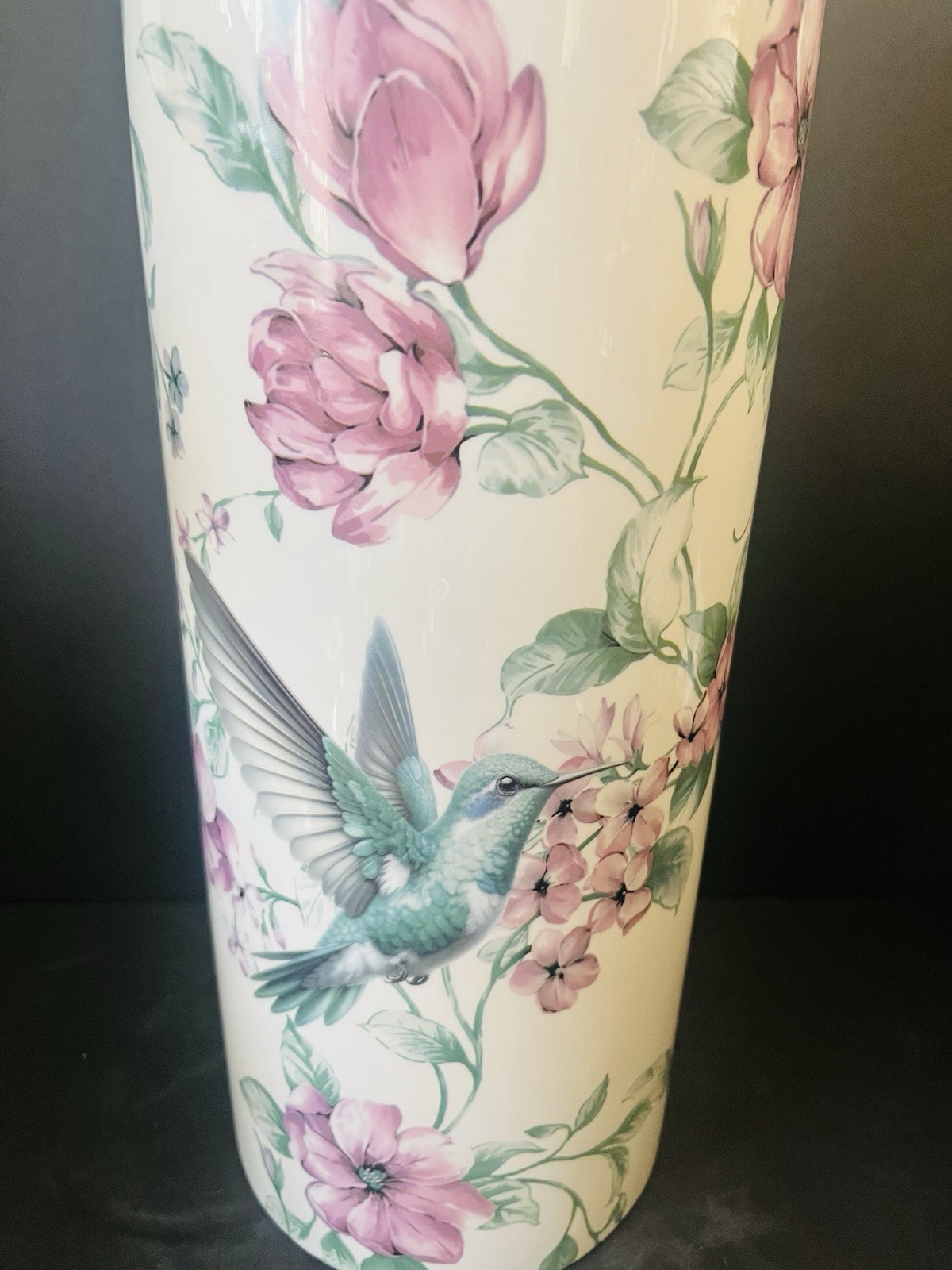 Beautiful Colorful Flower Bird Umbrella Stand Holder Floral /Vase NICE