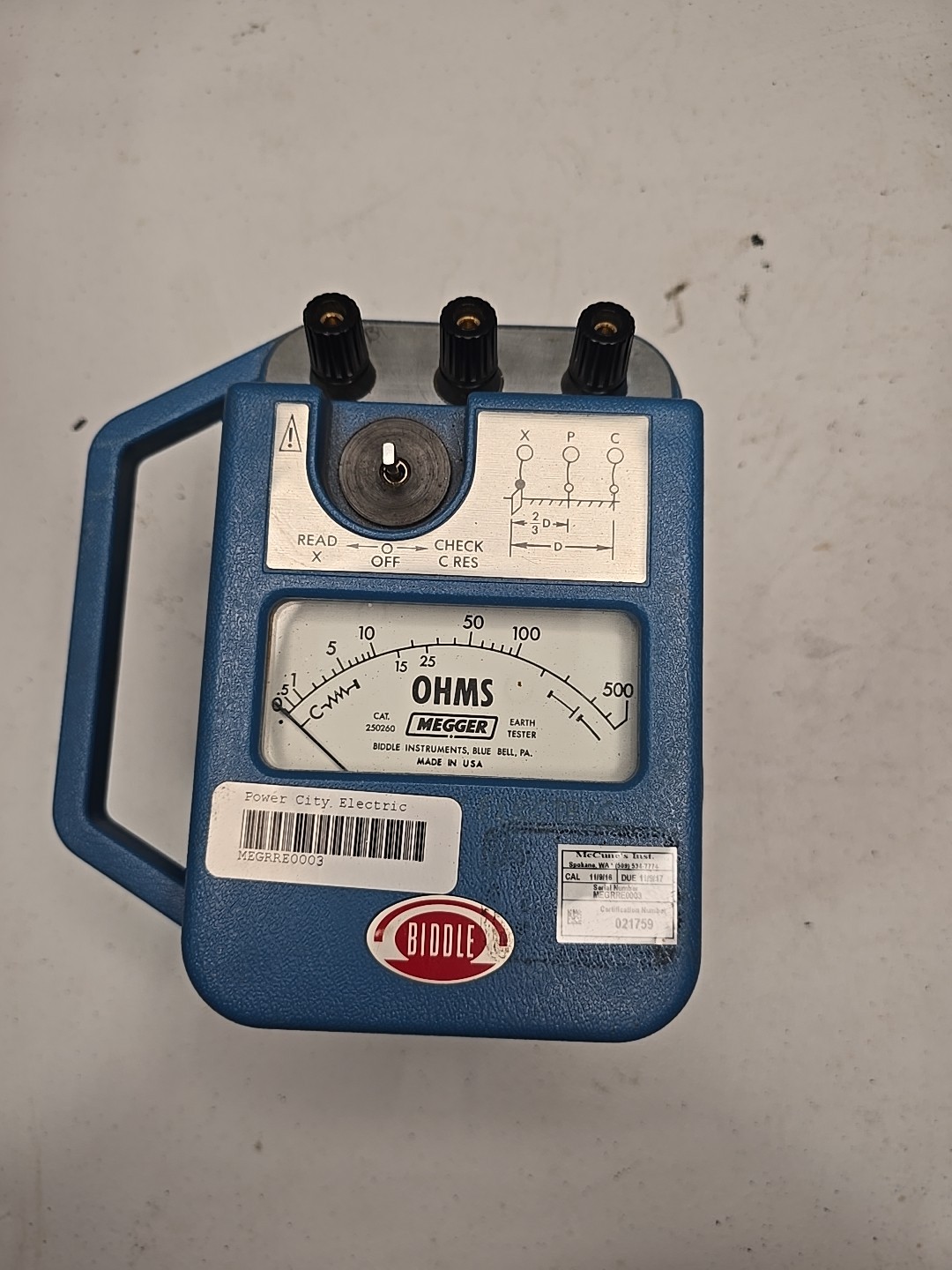 Biddle/Megger 250260 ground resistance tester