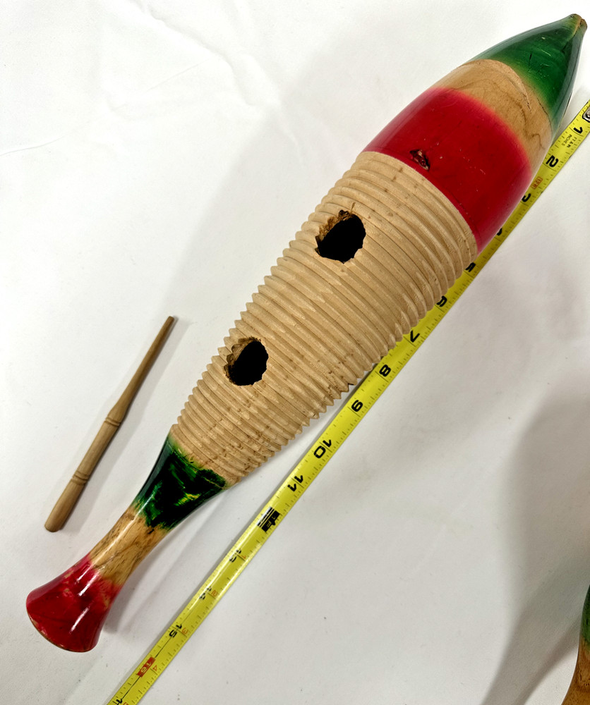 Large & Small Maracas with Guiro-Bundle, Hand Painted - EXCELLENT