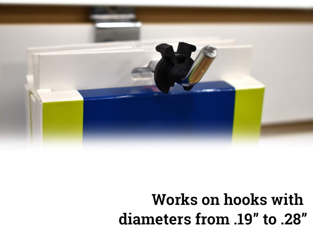 Black Peg Hook Stoppers, Squeeze & Pinch Inventory Control Clips to Help Keep Me