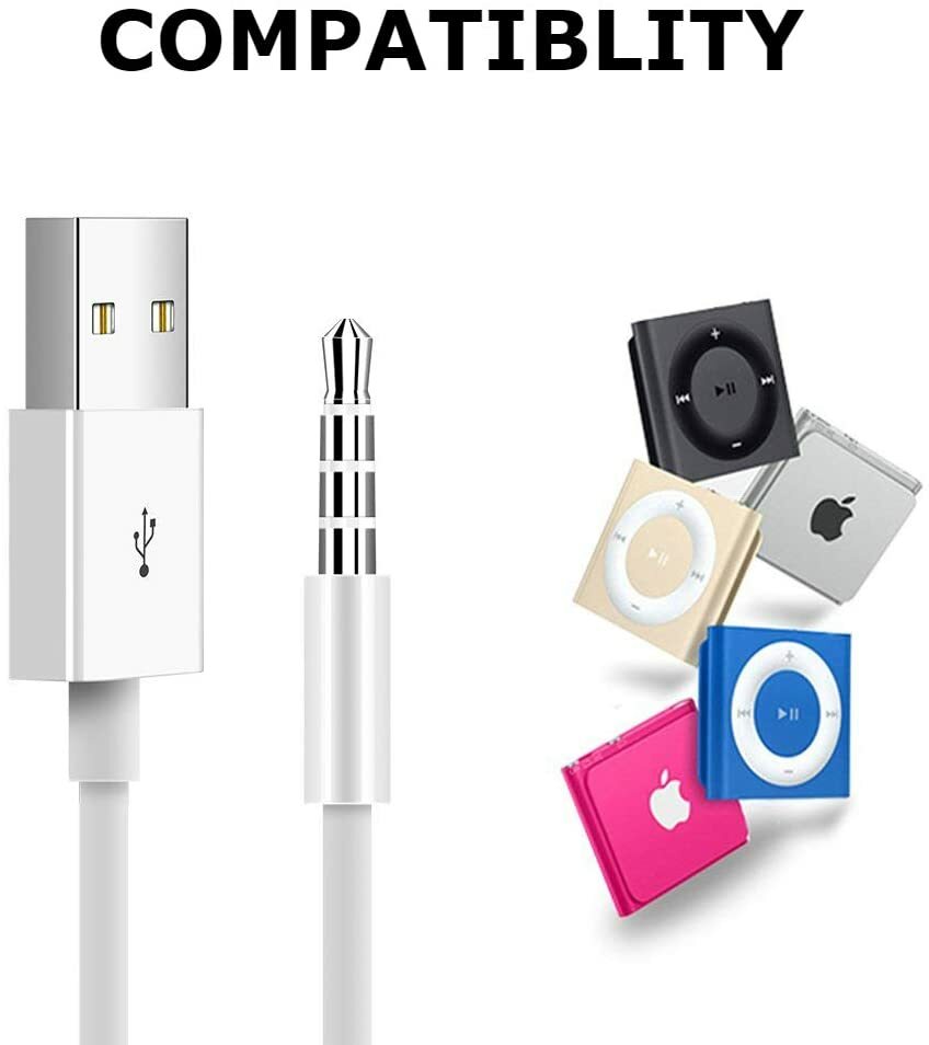 USB Charger Data SYNC Cable for Apple iPod Shuffle 3rd 4th 5th 6th 7th Gen 3.5mm
