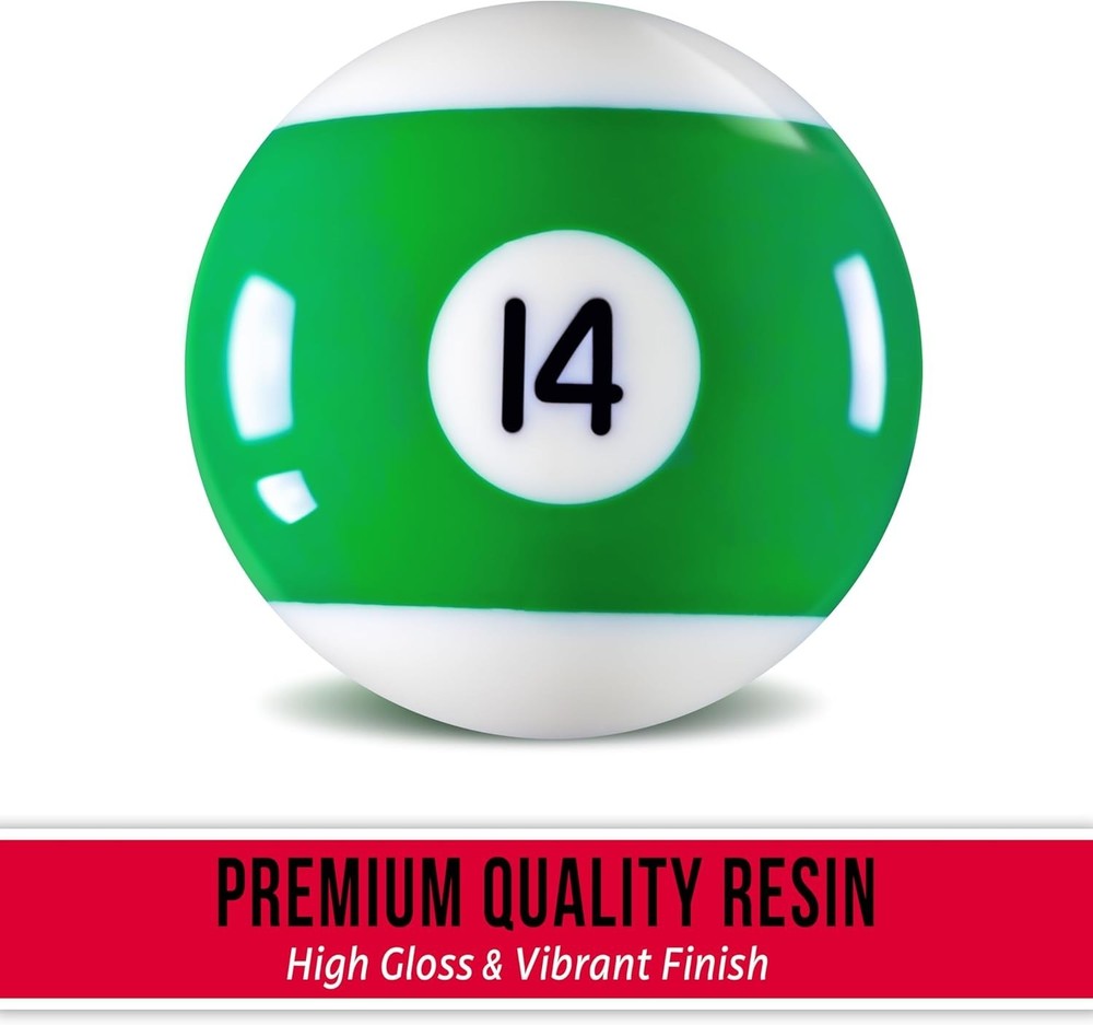 Durable Regulation Pool Balls Set - Includes 15 Solids, 1 Cue Ball, 57mm