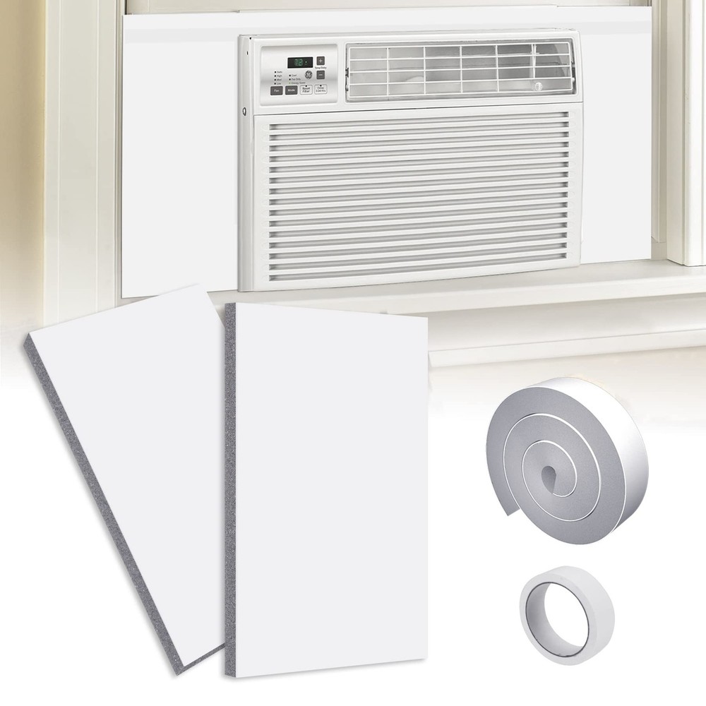 Window Air Conditioner Surround Insulation Panels, White AC Side Insulated Fo...