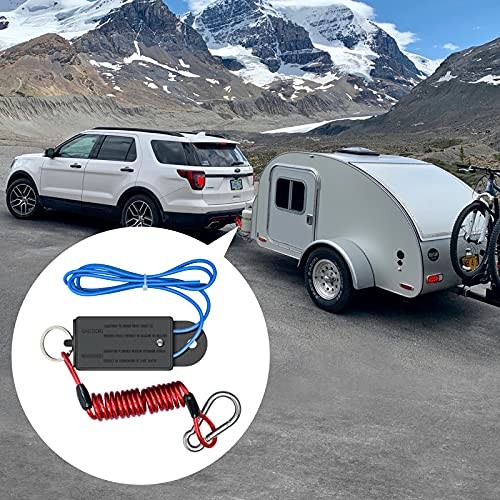 Trailer Breakaway Switch, 4ft Breakaway Coiled Cable with Electric Brake
